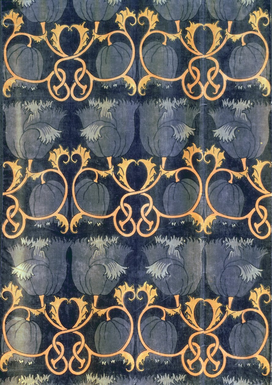 Unikot, valmistaja G.P. & J. Baker, n. 1888 (painettu sametti) tekijältä Charles Francis Annesley Voysey