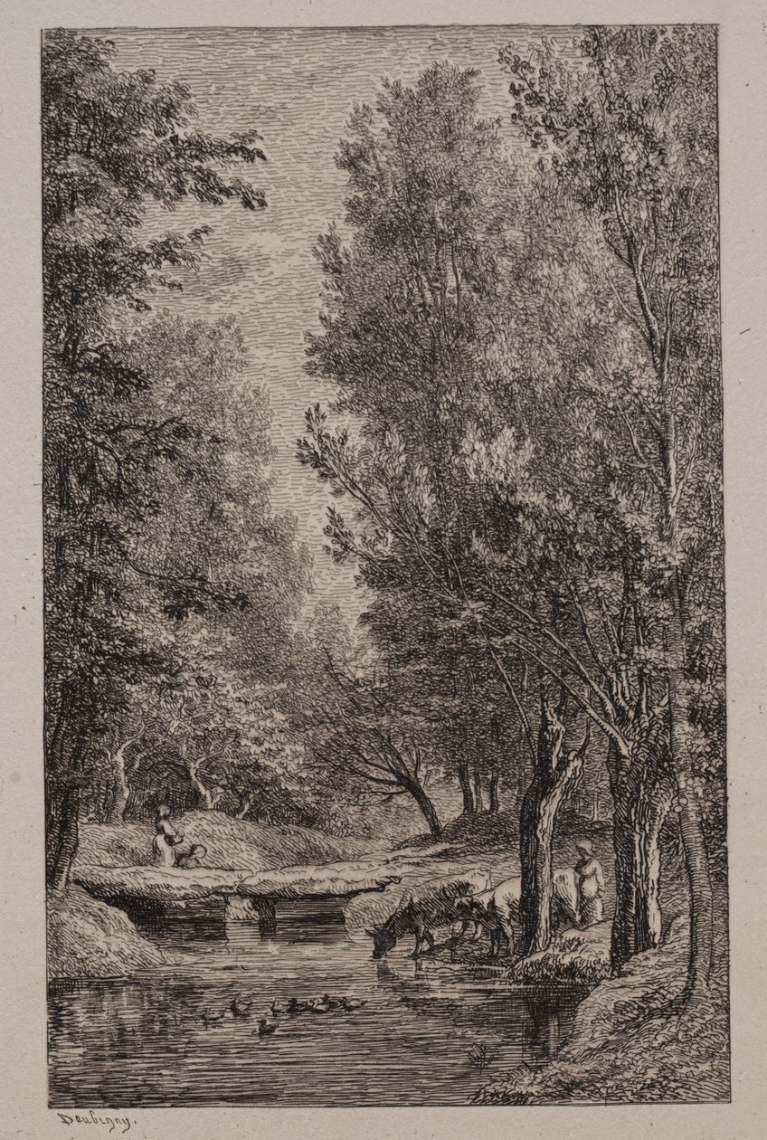 Brook in Val Mondois, n. 1862. tekijältä Charles Francois Daubigny