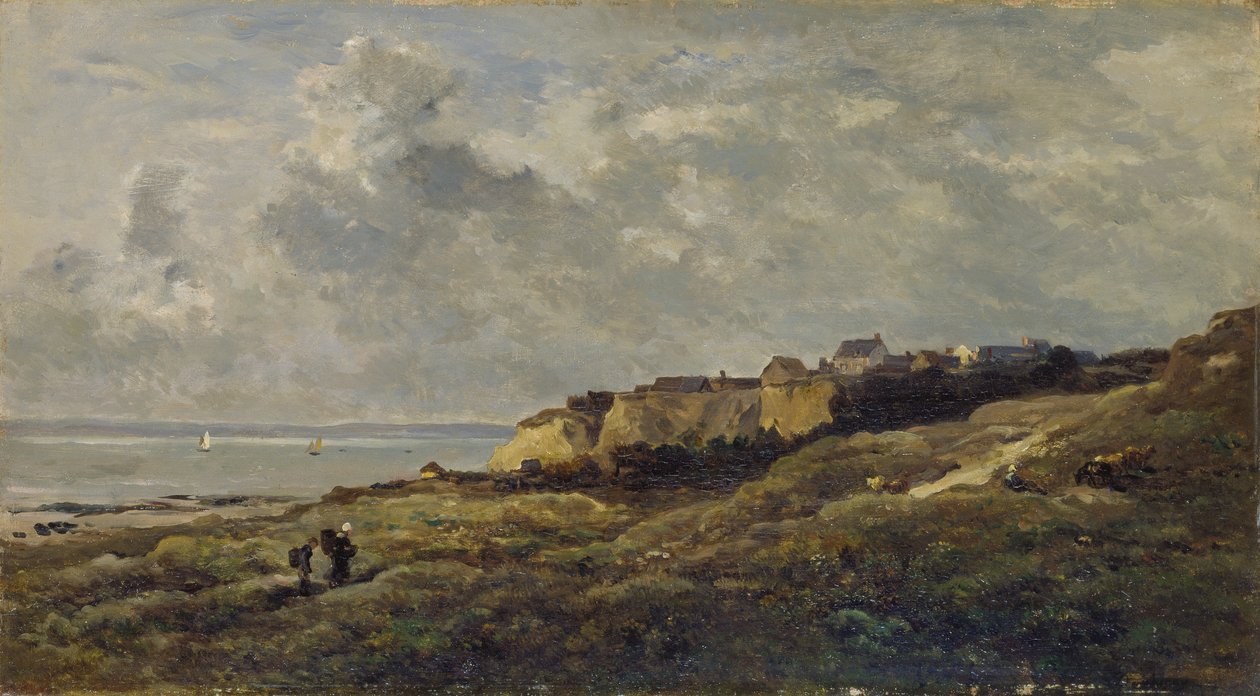 Normandian rannikkomaisema (Villerville-sur-Mer) tekijältä Charles Francois Daubigny