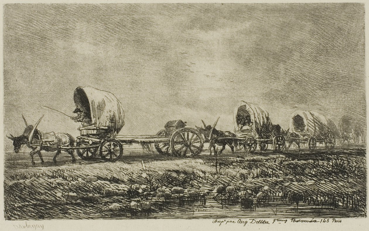 Peitetyt vaunut (Morvanin matkamuisto) tekijältä Charles Francois Daubigny