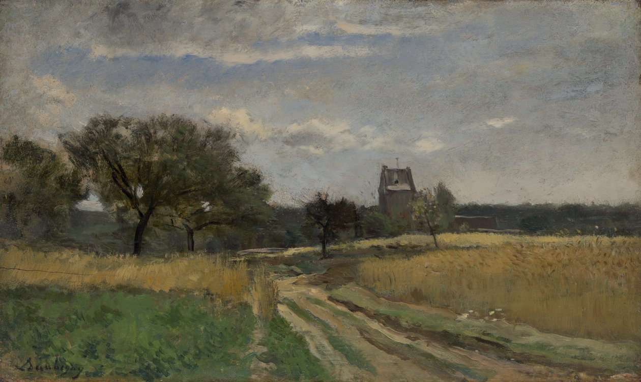 Maisema maantiellä, n. 1878 tekijältä Charles Francois Daubigny
