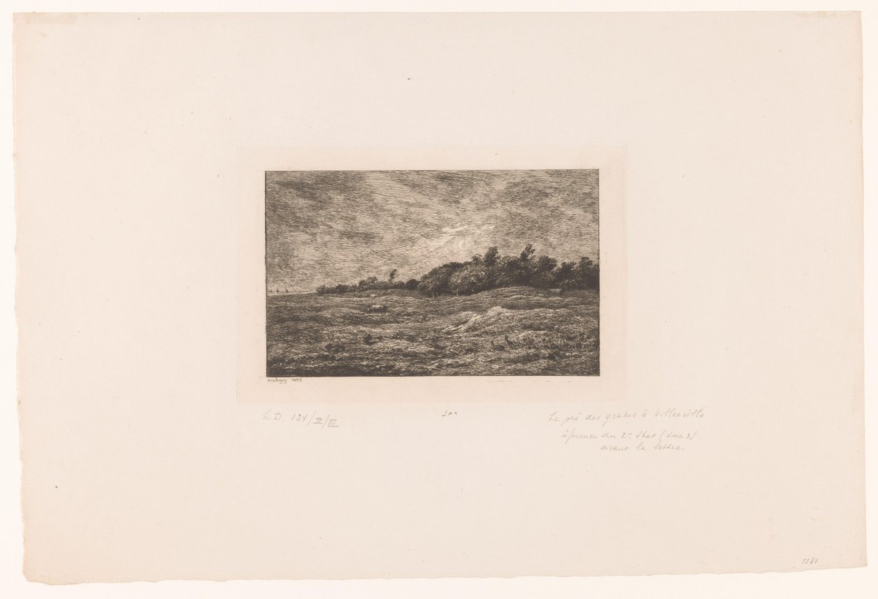 Maisema laiduntavien nautojen ja kanien kanssa Le pre des Graves ja Villerville tekijältä Charles Francois Daubigny
