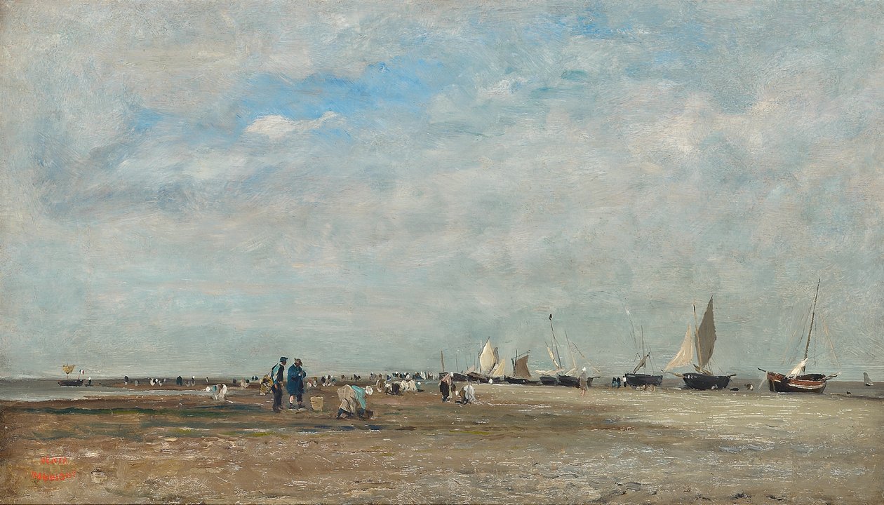 Äyriäisten keräilijät, Trouville tekijältä Charles Francois Daubigny
