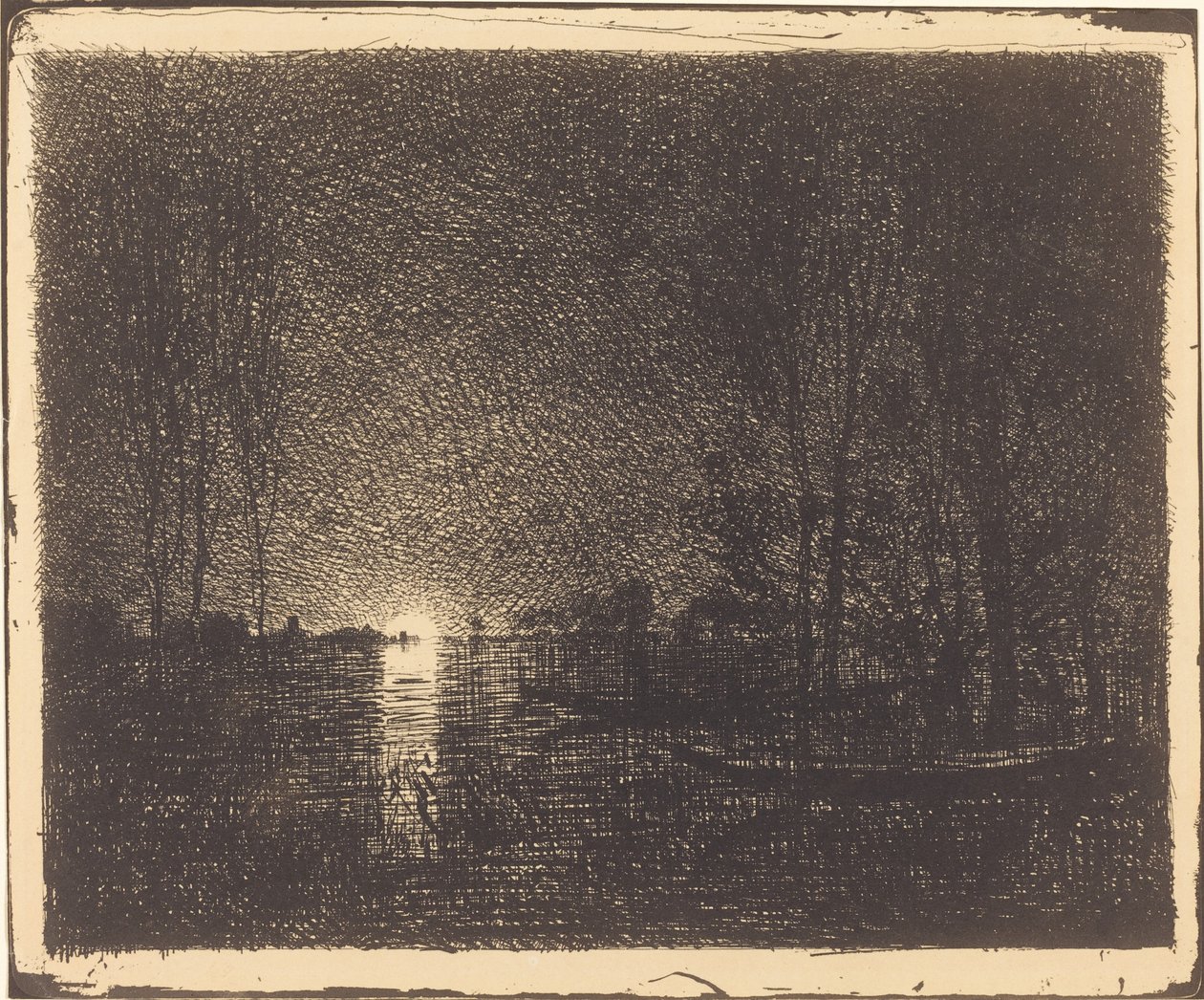 Kuutamoinen maisema tekijältä Charles Francois Daubigny
