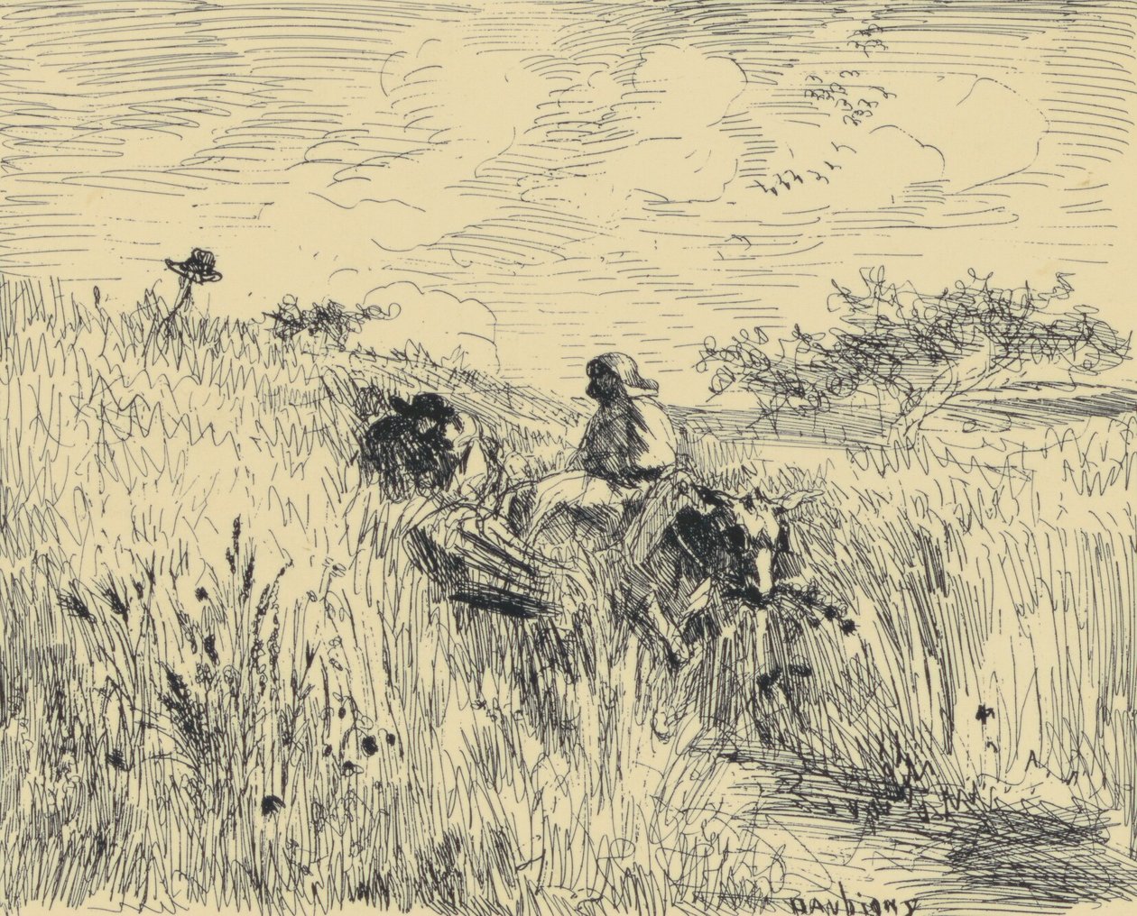 Sentier Dans Les Blés tekijältä Charles Francois Daubigny