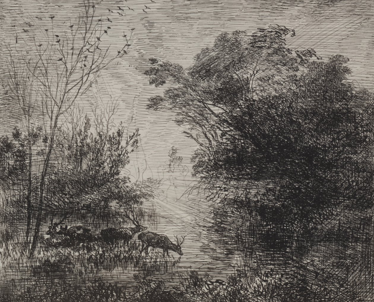 Stags tekijältä Charles Francois Daubigny