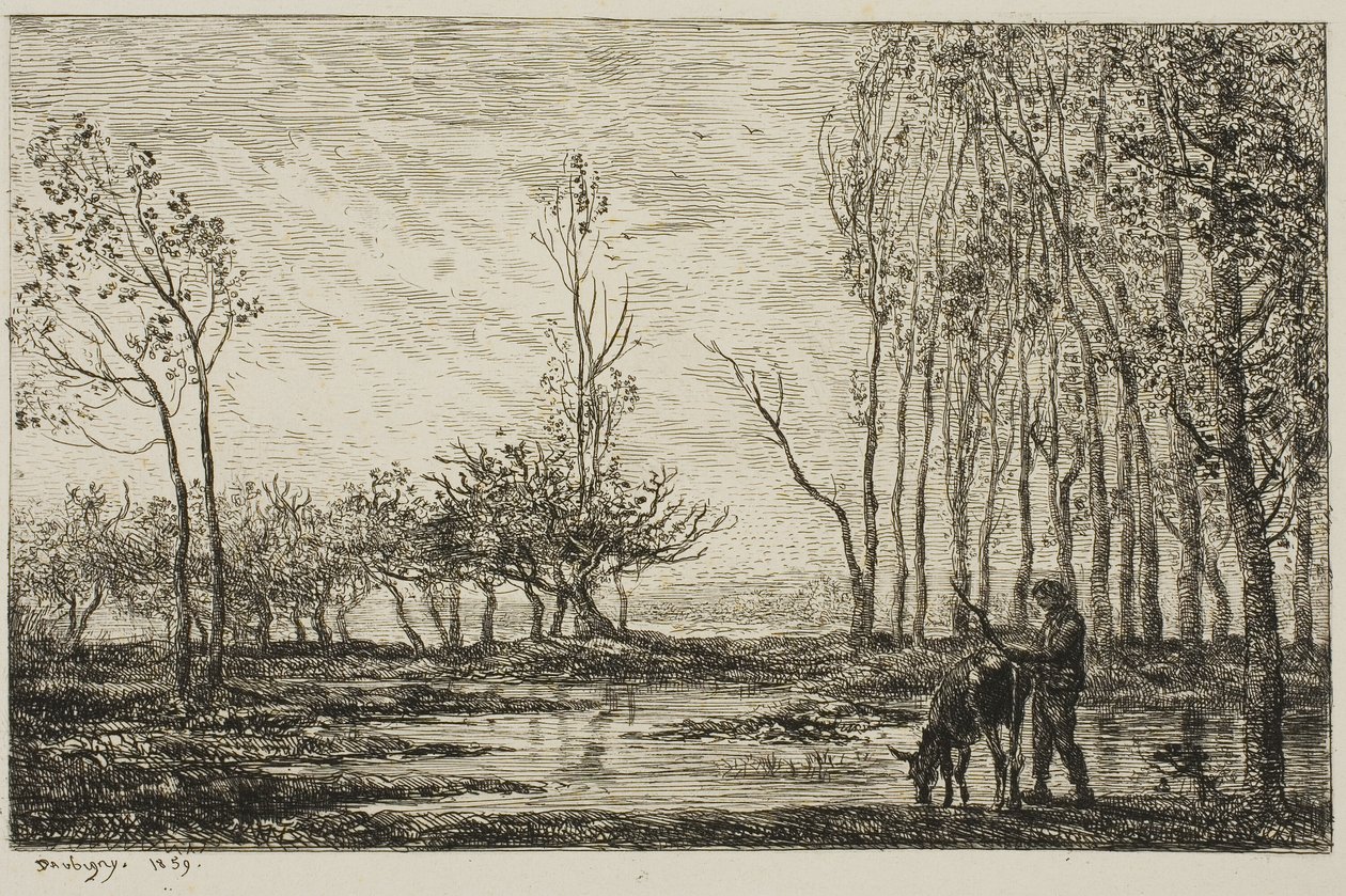 Auringonlasku tekijältä Charles Francois Daubigny
