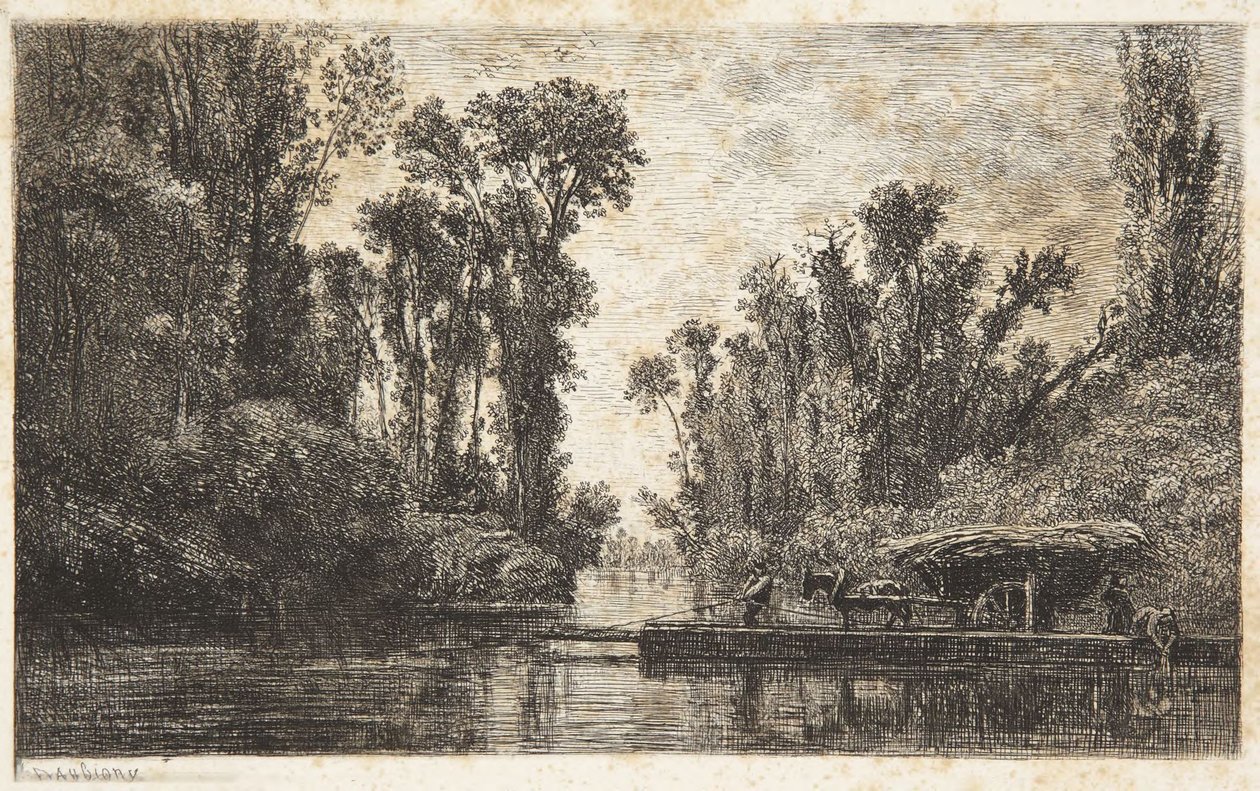 "Bezonsin lautta" tekijältä Charles Francois Daubigny