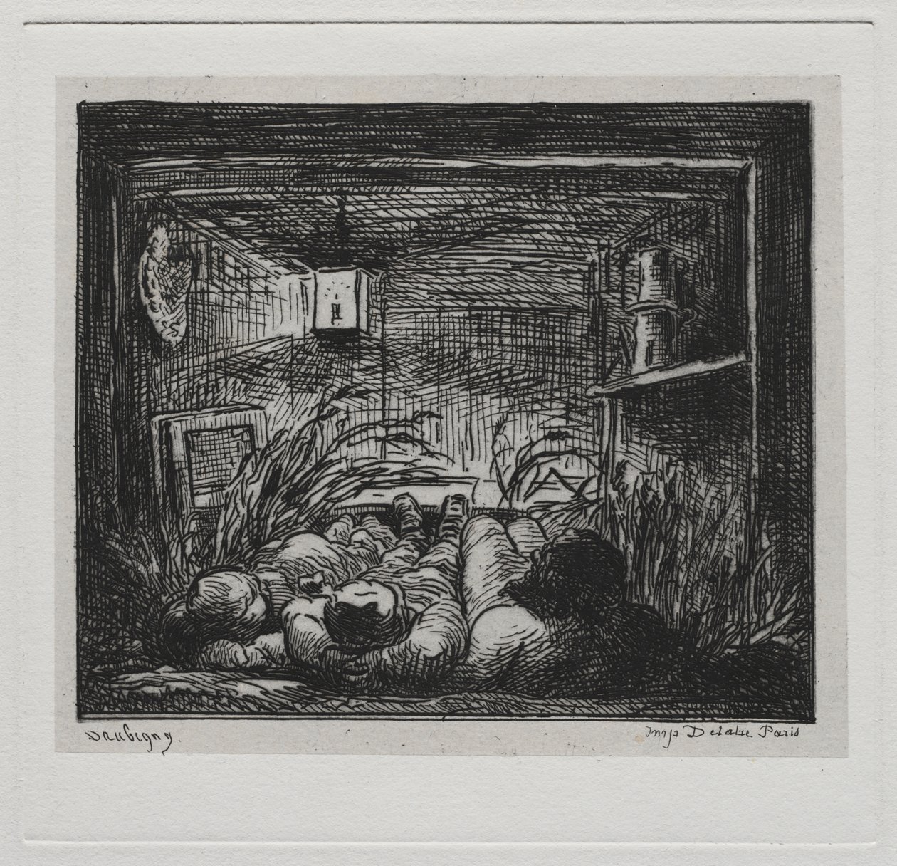 Venematka: vuodevaatteet "Botin" kyytiin (yö veneessä) tekijältä Charles Francois Daubigny