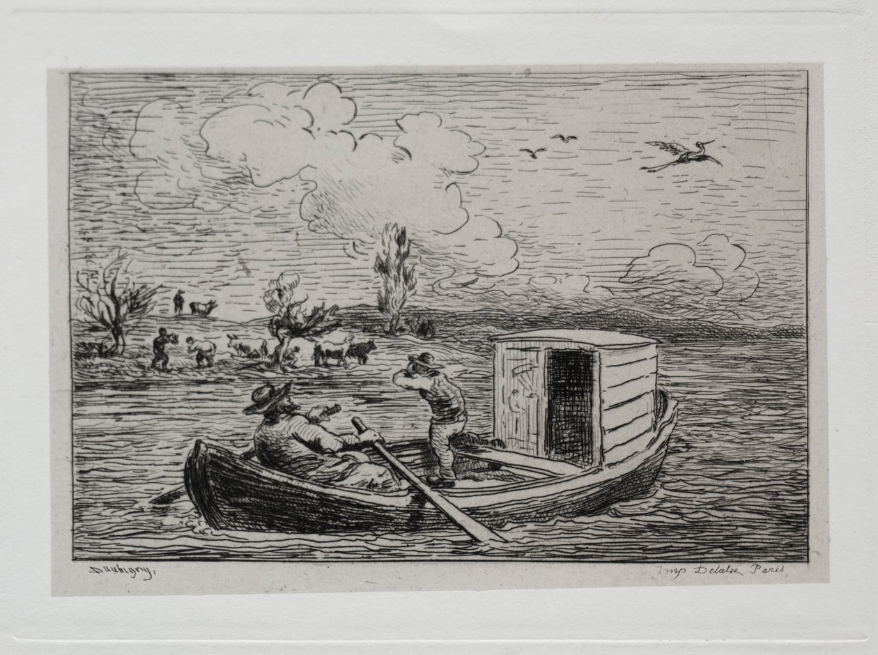 Laivamatka: Le Mot de Cambronne Slanging Match, 1861. tekijältä Charles Francois Daubigny