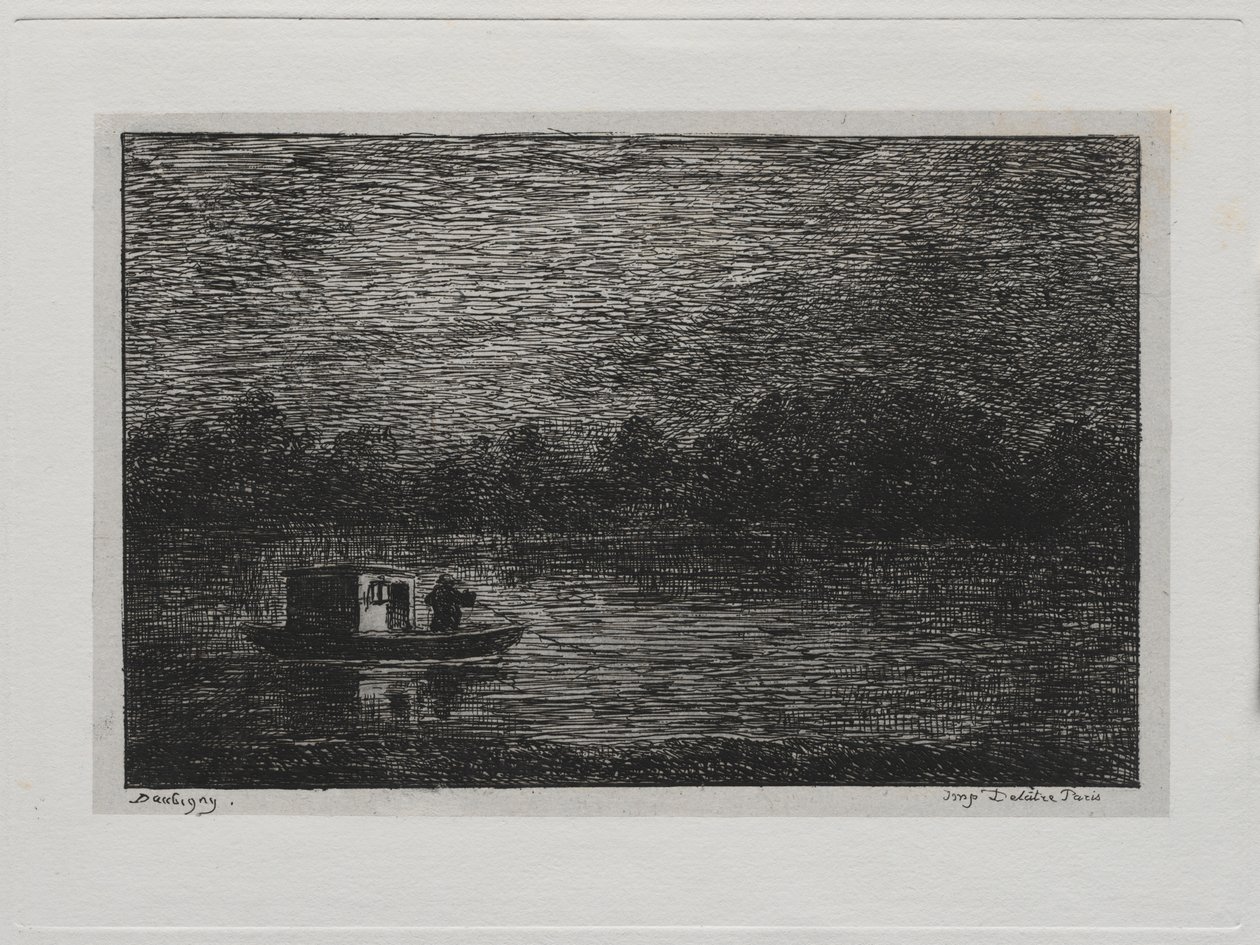 Veneretki: yömatka tai verkkokalastus (toinen versio) tekijältä Charles Francois Daubigny