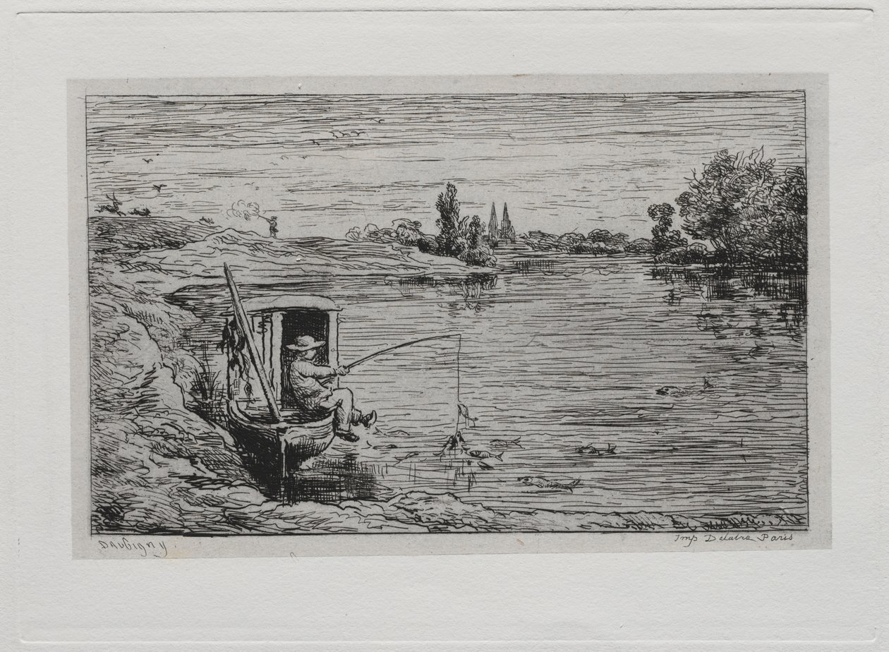 Veneretki: Mökkipoikakalastus (siimakalastus) tekijältä Charles Francois Daubigny