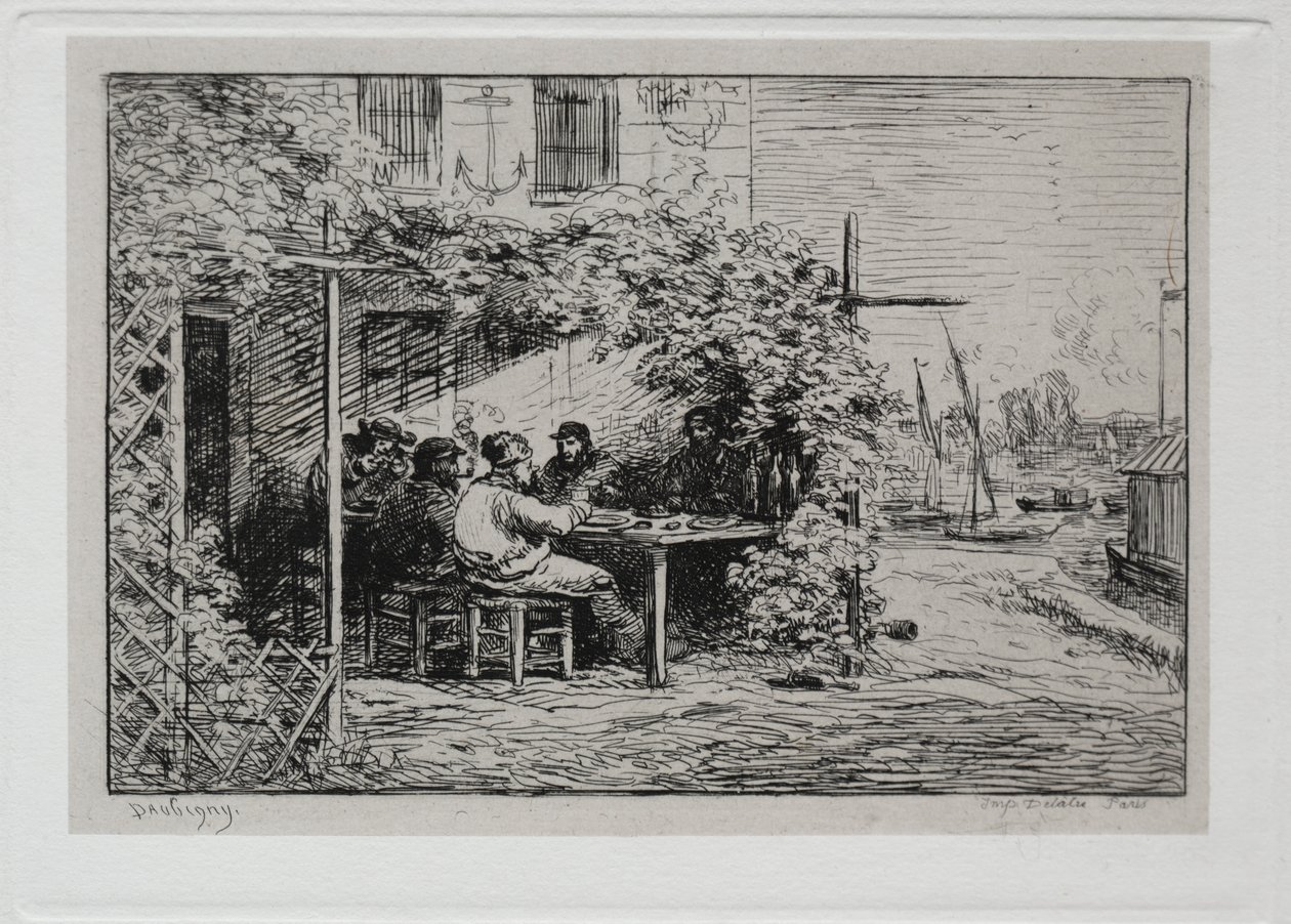 Veneretki: Lounas ennen laivaan menoa Asnièresissä tekijältä Charles Francois Daubigny