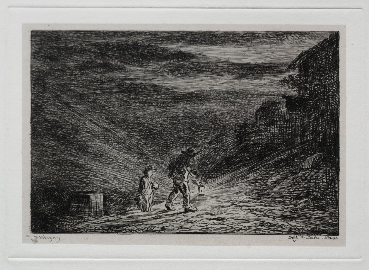 Veneretki: Majatalon etsintä, 1861. tekijältä Charles Francois Daubigny