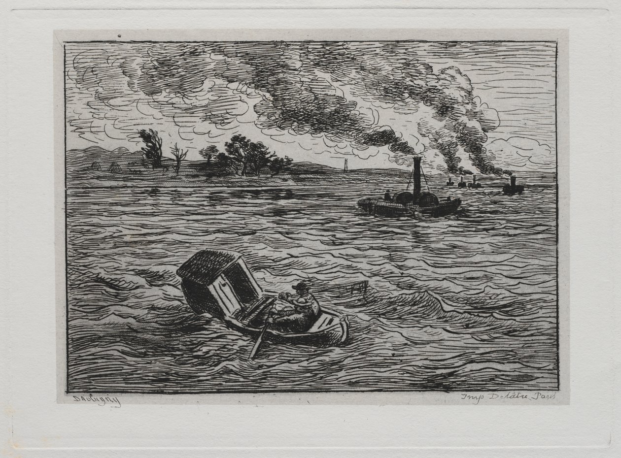 Venematka: Höyrylaivat tai Varo höyrylaivoja tekijältä Charles Francois Daubigny