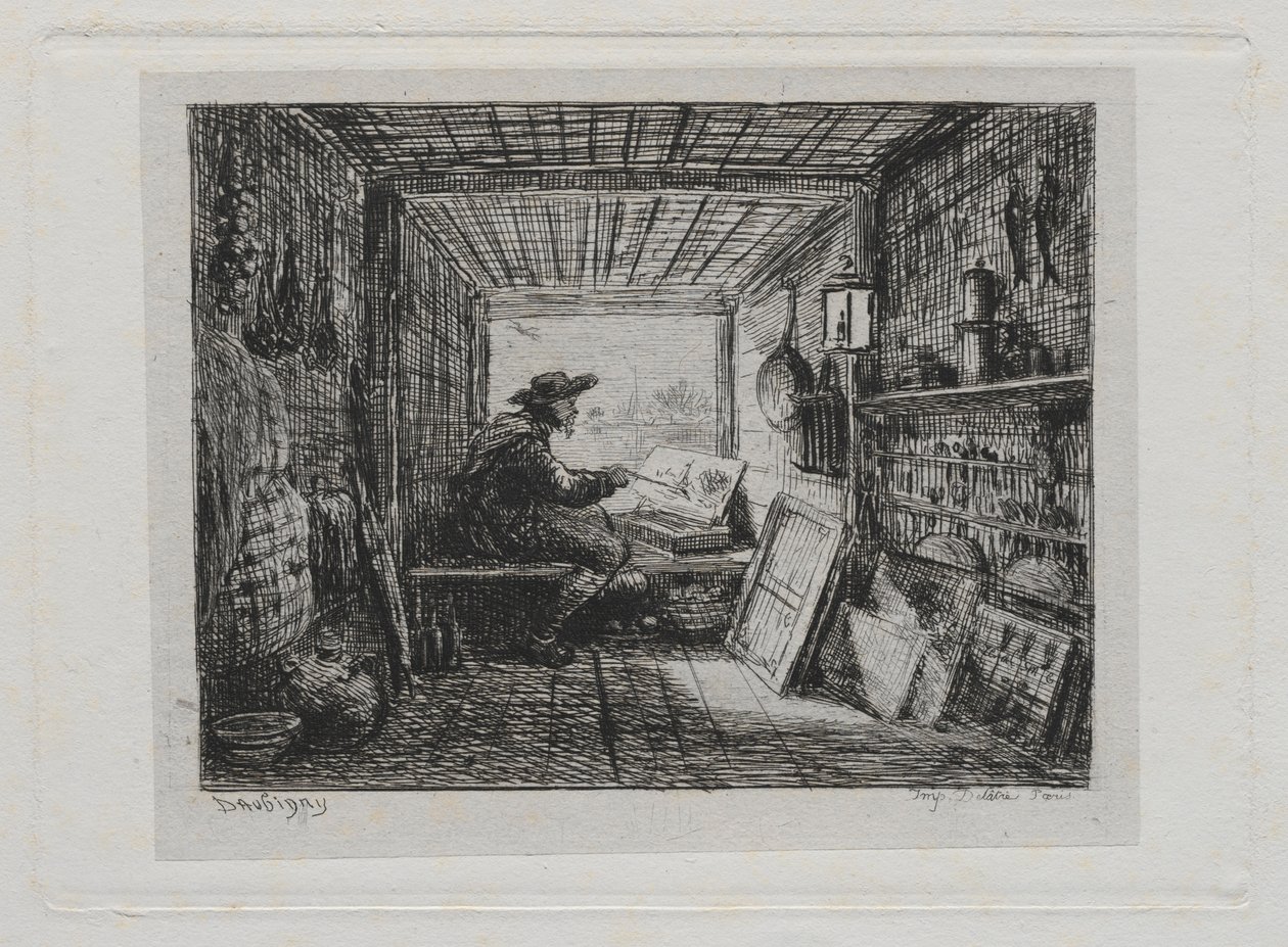 Veneretki: Studio veneessä, 1861. tekijältä Charles Francois Daubigny