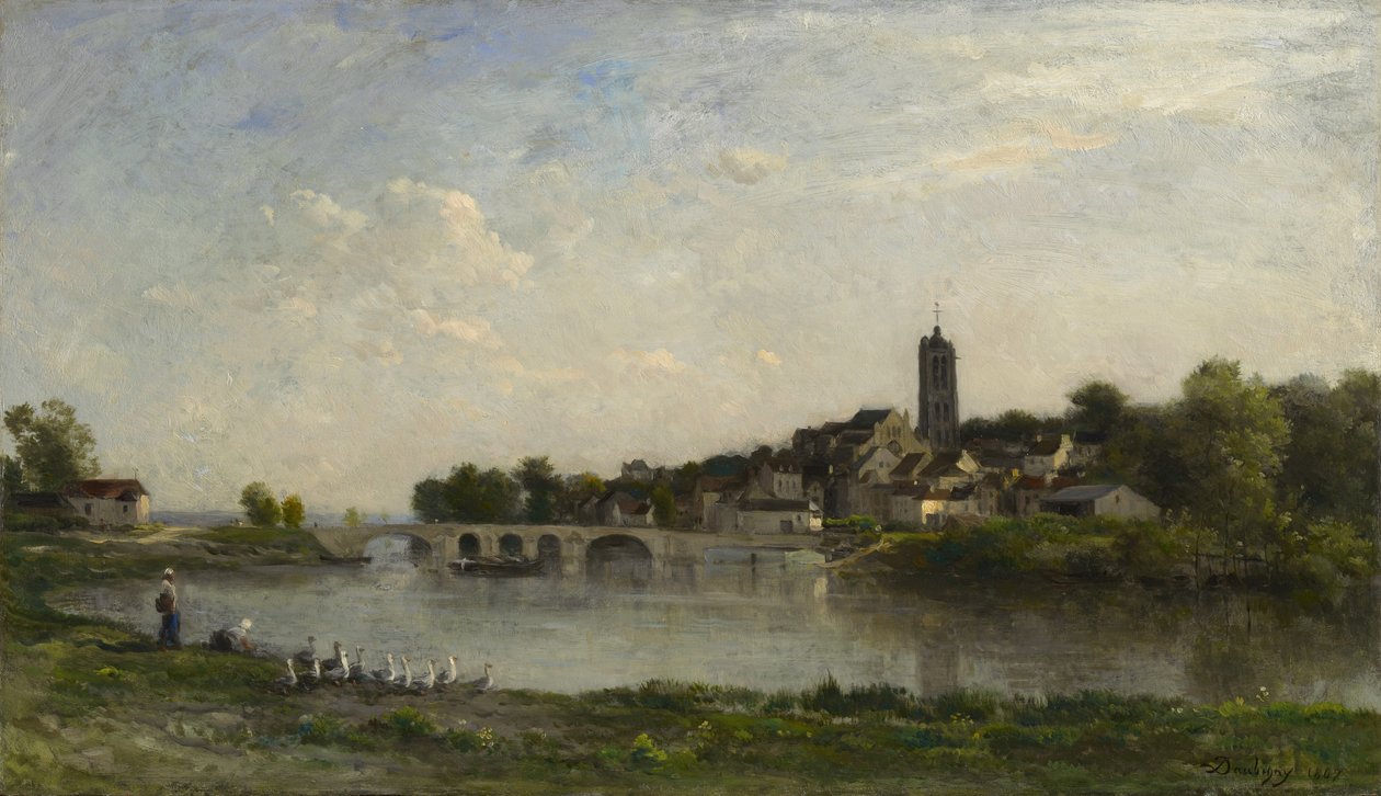 Persanin ja Beaumont-sur-Oisen välinen silta, 1867 tekijältä Charles Francois Daubigny