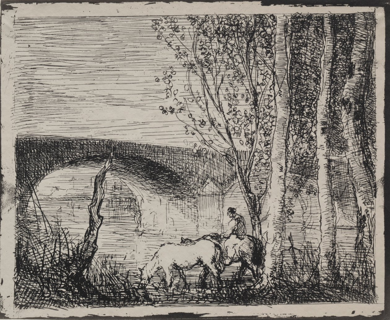 Silta, alkuperäinen jäljennös 1862, painettu 1921. tekijältä Charles Francois Daubigny