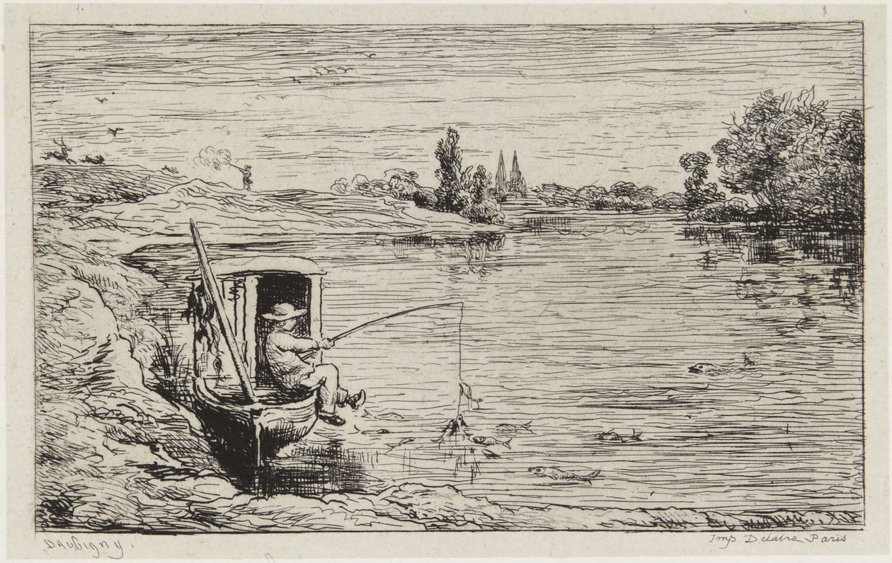 Kalastava laivapoika tekijältä Charles Francois Daubigny
