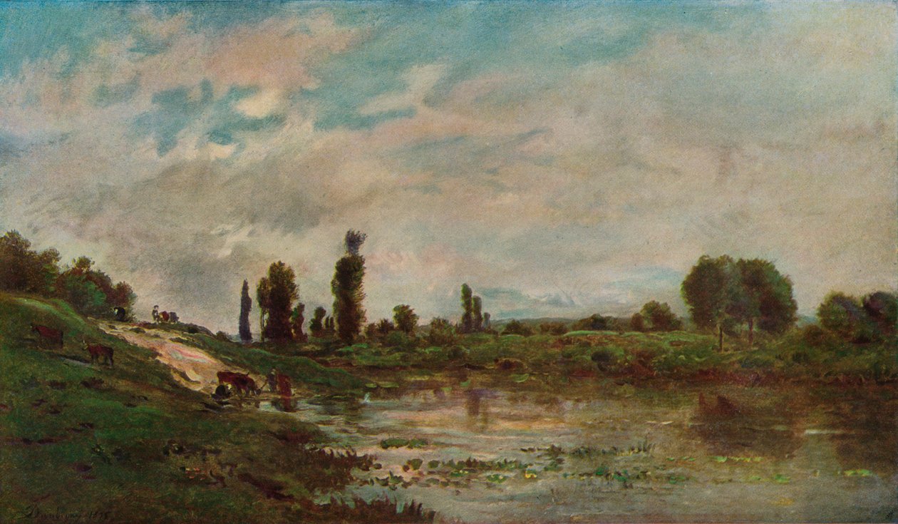 The Drinking Place, c1827-1878, 1906-7 tekijältä Charles Francois Daubigny