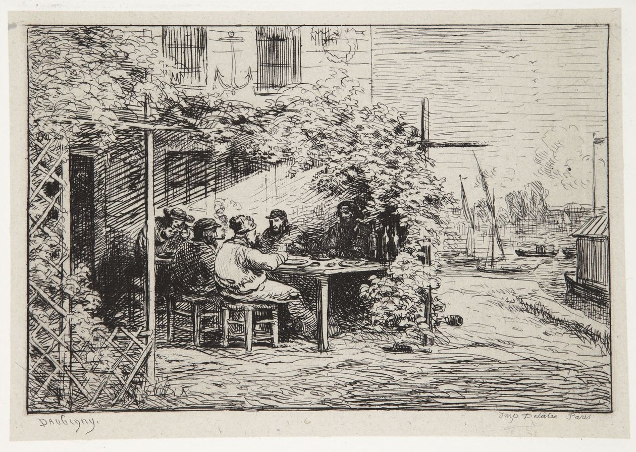 Jäähyväisaamiainen Asnièresissa tekijältä Charles Francois Daubigny
