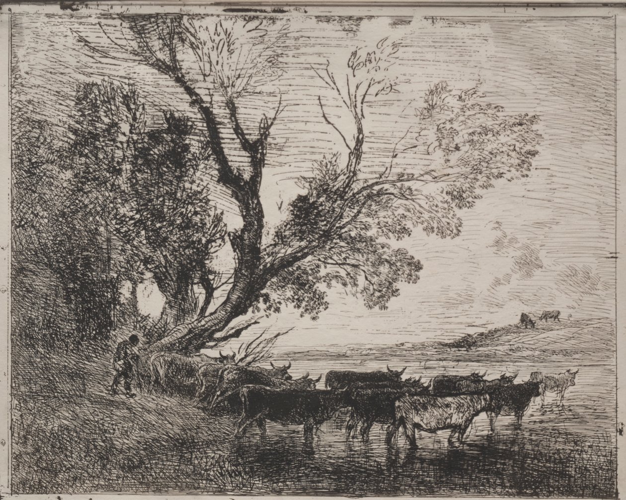 Ford, alkuperäinen jäljennös 1862, painettu 1921. tekijältä Charles Francois Daubigny
