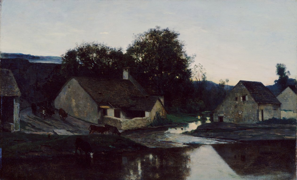 Optevozin Hamlet, noin 1852 tekijältä Charles Francois Daubigny