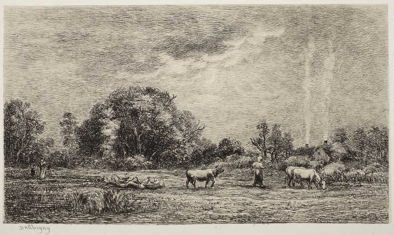 Nouseva kuu tekijältä Charles Francois Daubigny
