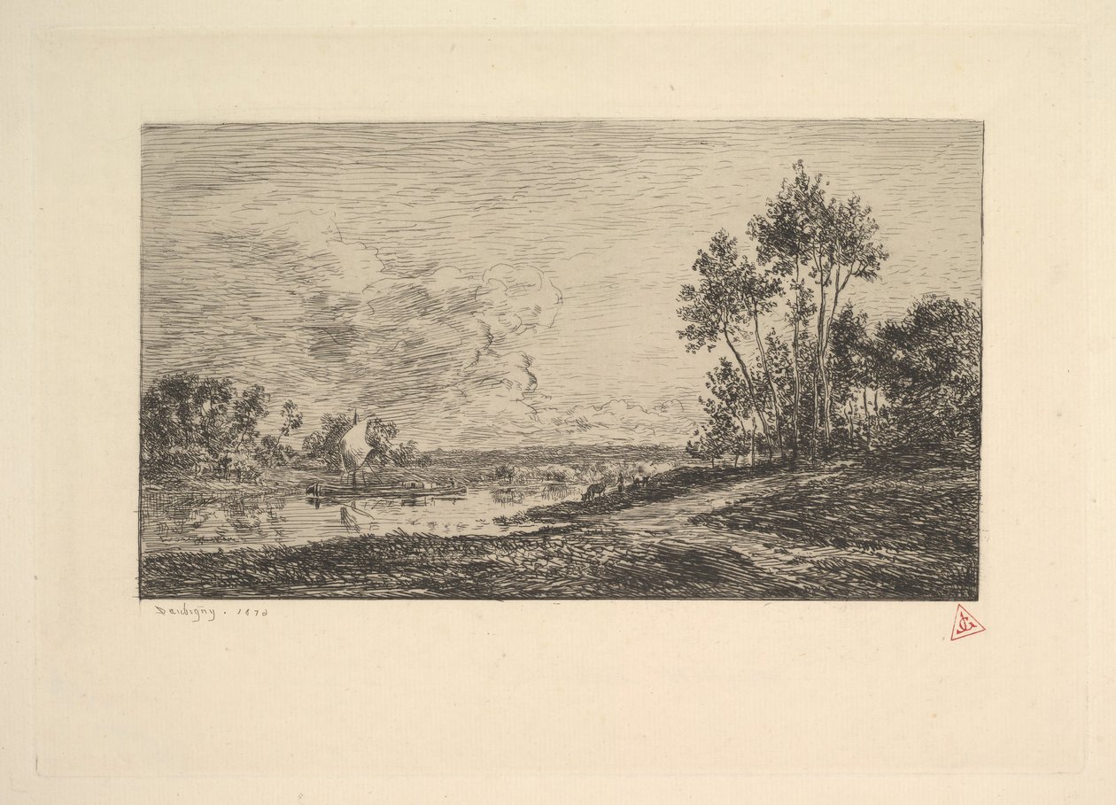 Seine Port Maurinissa, 1870. tekijältä Charles Francois Daubigny