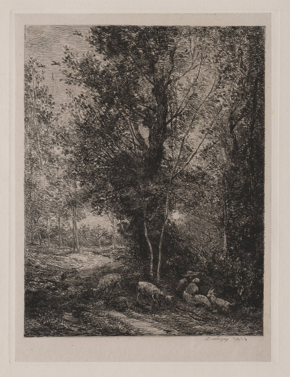 Paimen ja paimentar tekijältä Charles Francois Daubigny