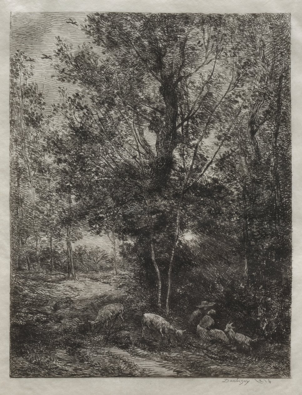 Paimen ja paimentar tekijältä Charles Francois Daubigny
