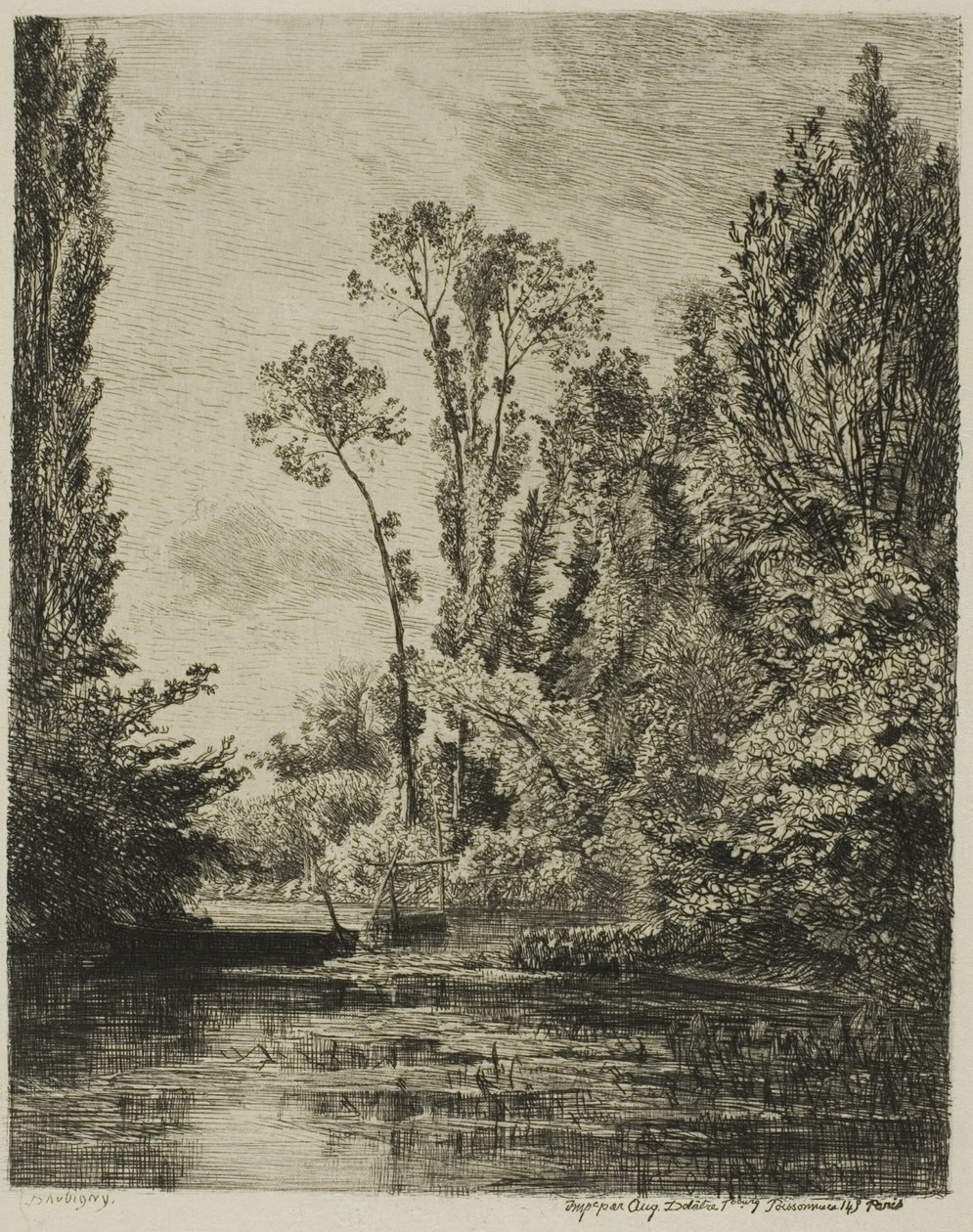 Neitsytsaaret Bezonsissa (kalastusreikä) tekijältä Charles Francois Daubigny