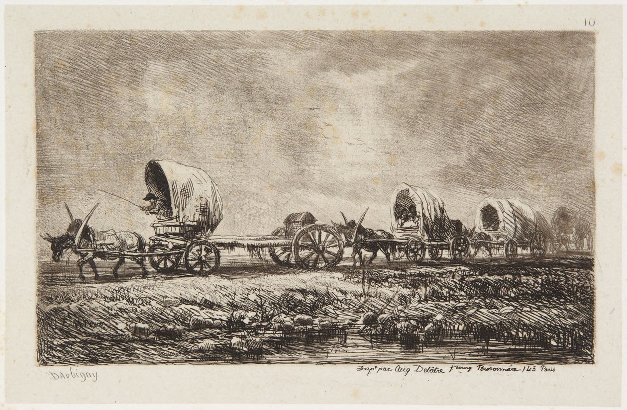 "Vankkurit" (Delteil 76) tekijältä Charles Francois Daubigny