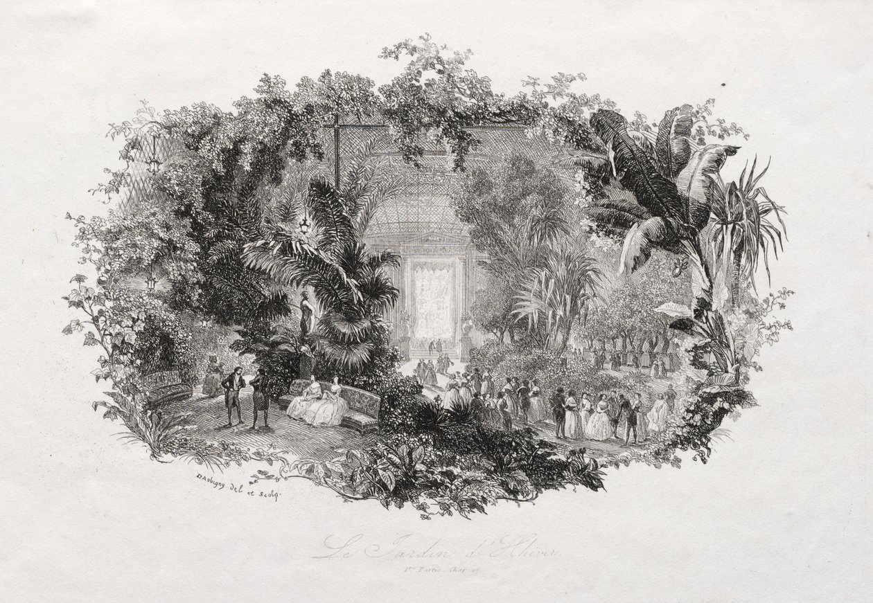 Talvipuutarha, 1842-1843. tekijältä Charles Francois Daubigny