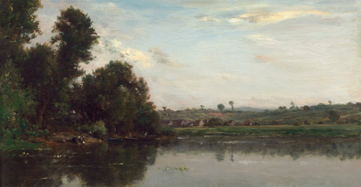 Pesijanaiset Oise-joella lähellä Valmondoisia tekijältä Charles Francois Daubigny