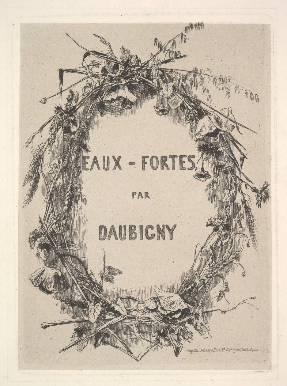 Wildflowers-seppele, nimi Eaux-Fortes par Daubignylle, 1850. tekijältä Charles Francois Daubigny