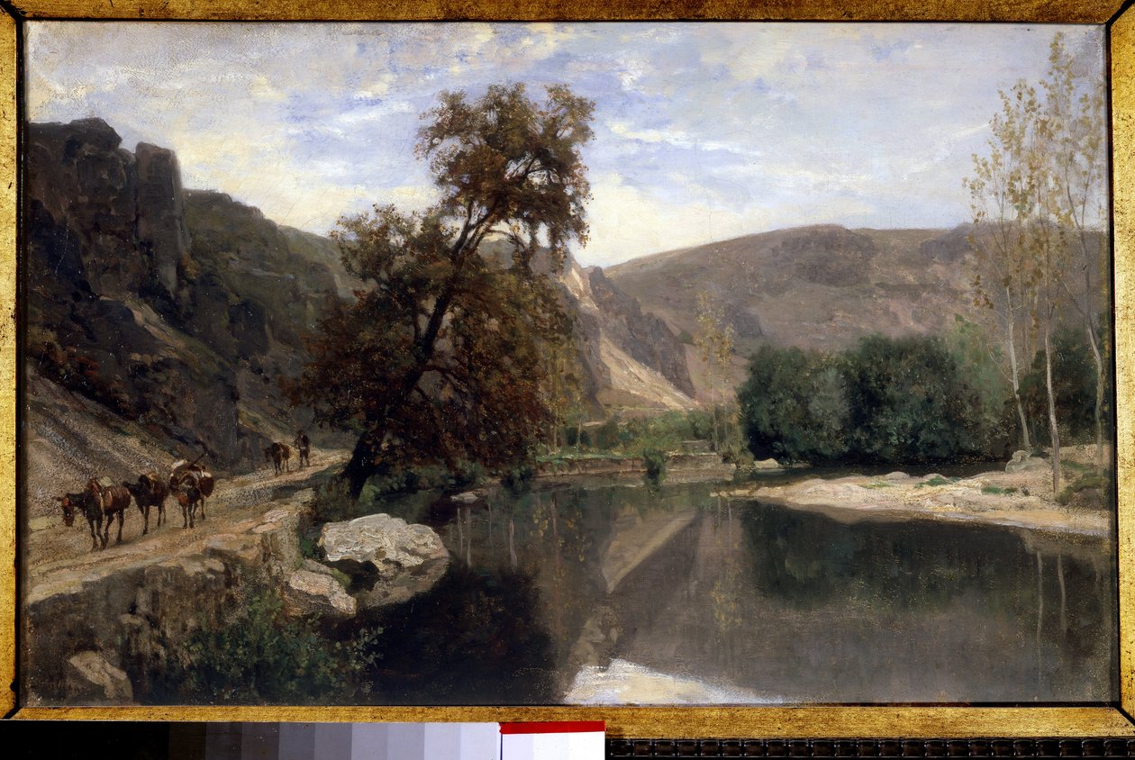 serkun pankit lähellä Avallonia Charles Francois Daubignyn (1817-1878) maalaus 1800-luvun su. 0,33 x 0,55 m tekijältä Charles Francois Daubigny