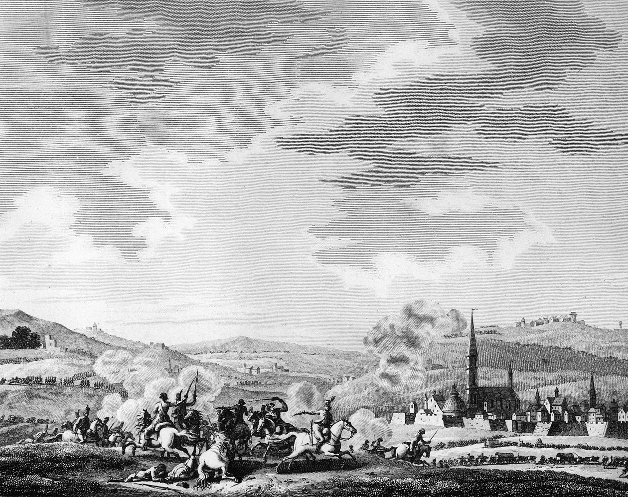 Ranskan vallankumous: Nerwindenin taistelu 18. maaliskuuta tekijältä Charles Francois Gabriel Levachez