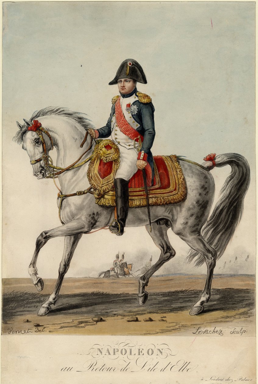 Napoleon palaa Elban saarelta, 1815 tekijältä Charles Francois Gabriel Levachez