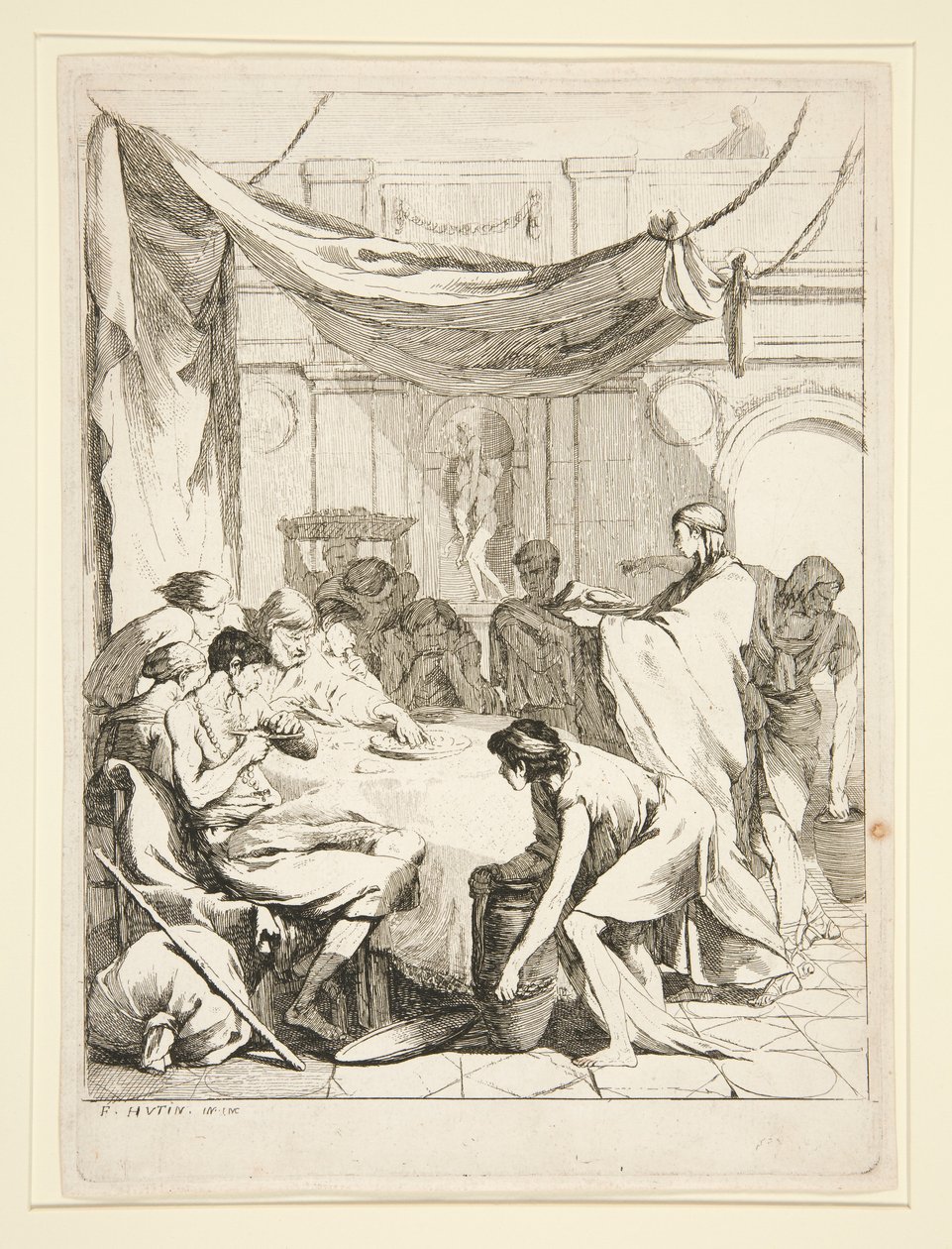 Feeding the Hungry, sarjasta Sept Oeuvres de Misericorde tekijältä Charles Francois Hutin