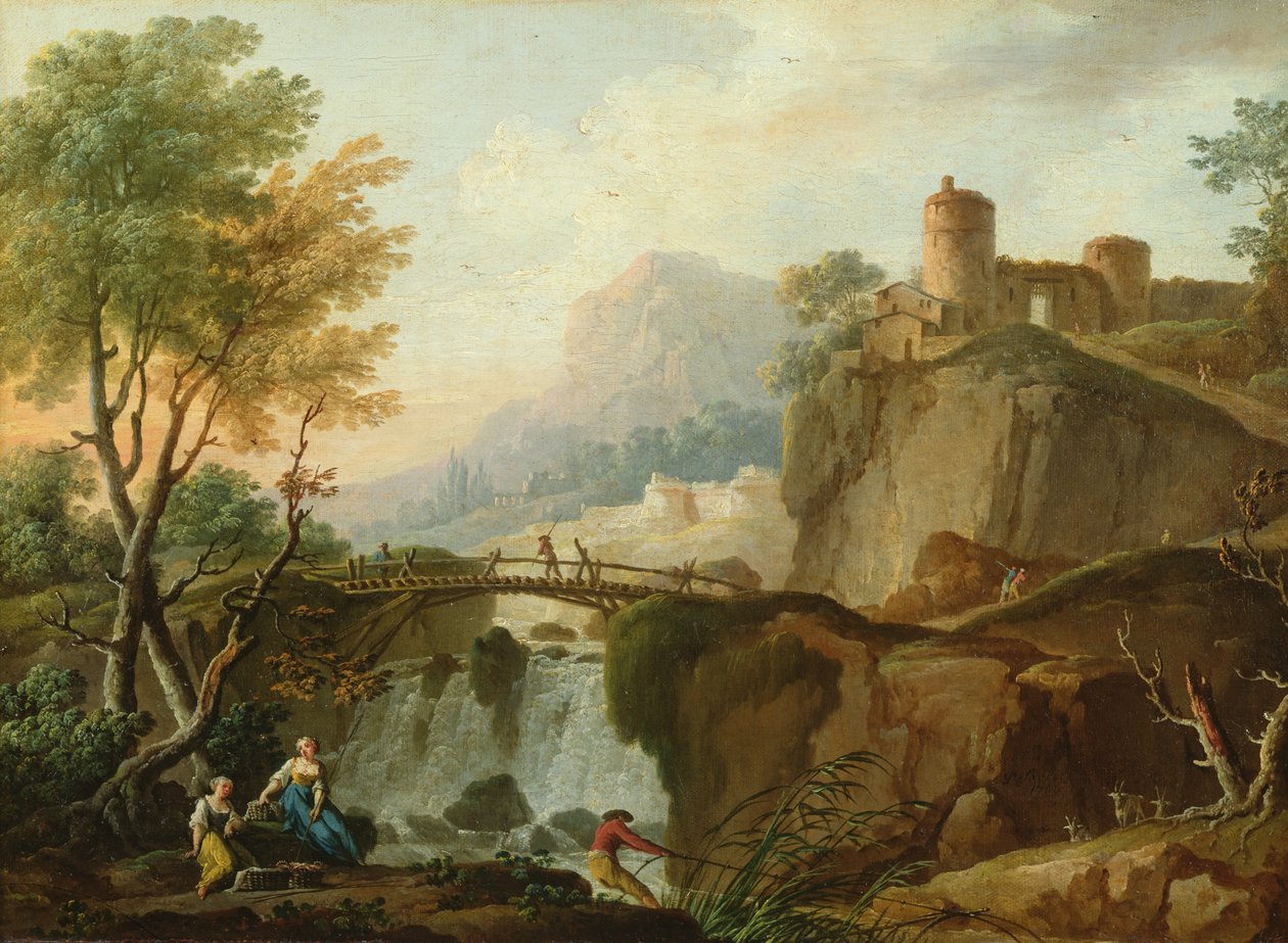 Maisema, 1766 tekijältä Charles Francois Lacroix de Marseille