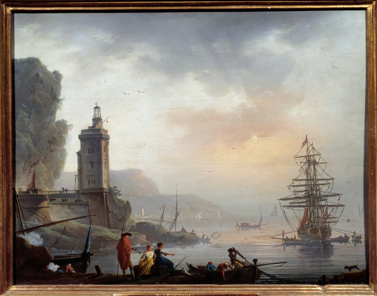 Merenrantamaalaus Charles Francois Grenier de Lacroix dit Lacroix de Marseille (1720-1779) 1700-luvun Marseille, Musee des Beaux Arts tekijältä Charles Francois Lacroix de Marseille