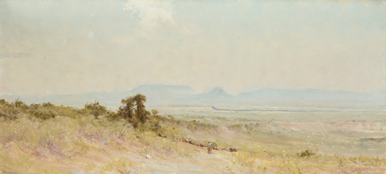 House Mountain on the Llano, noin 1920 (öljy kankaalle). tekijältä Charles Franklin  Reaugh