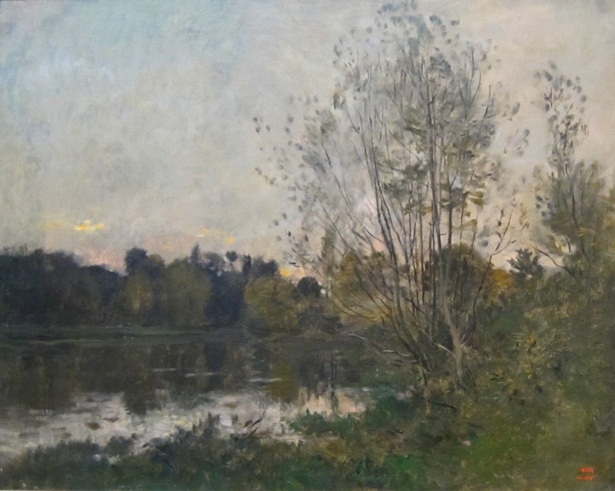 Metsäjärvi iltahämärässä tekijältä Charles Francois Daubigny