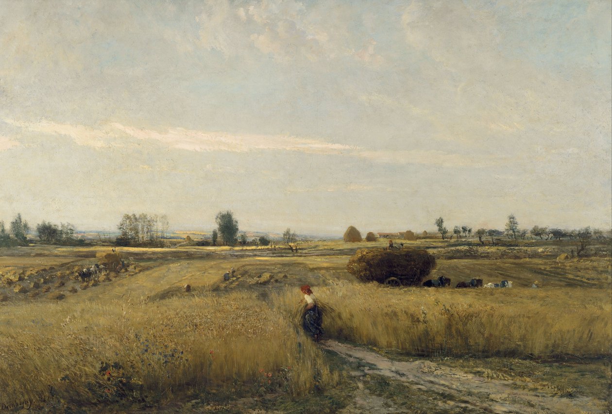 Sadonkorjuu tekijältä Charles Francois Daubigny