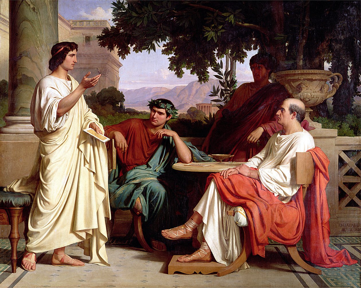 Horatius, Vergilius ja Varius Maecenaksen talossa tekijältä Charles François Jalabert