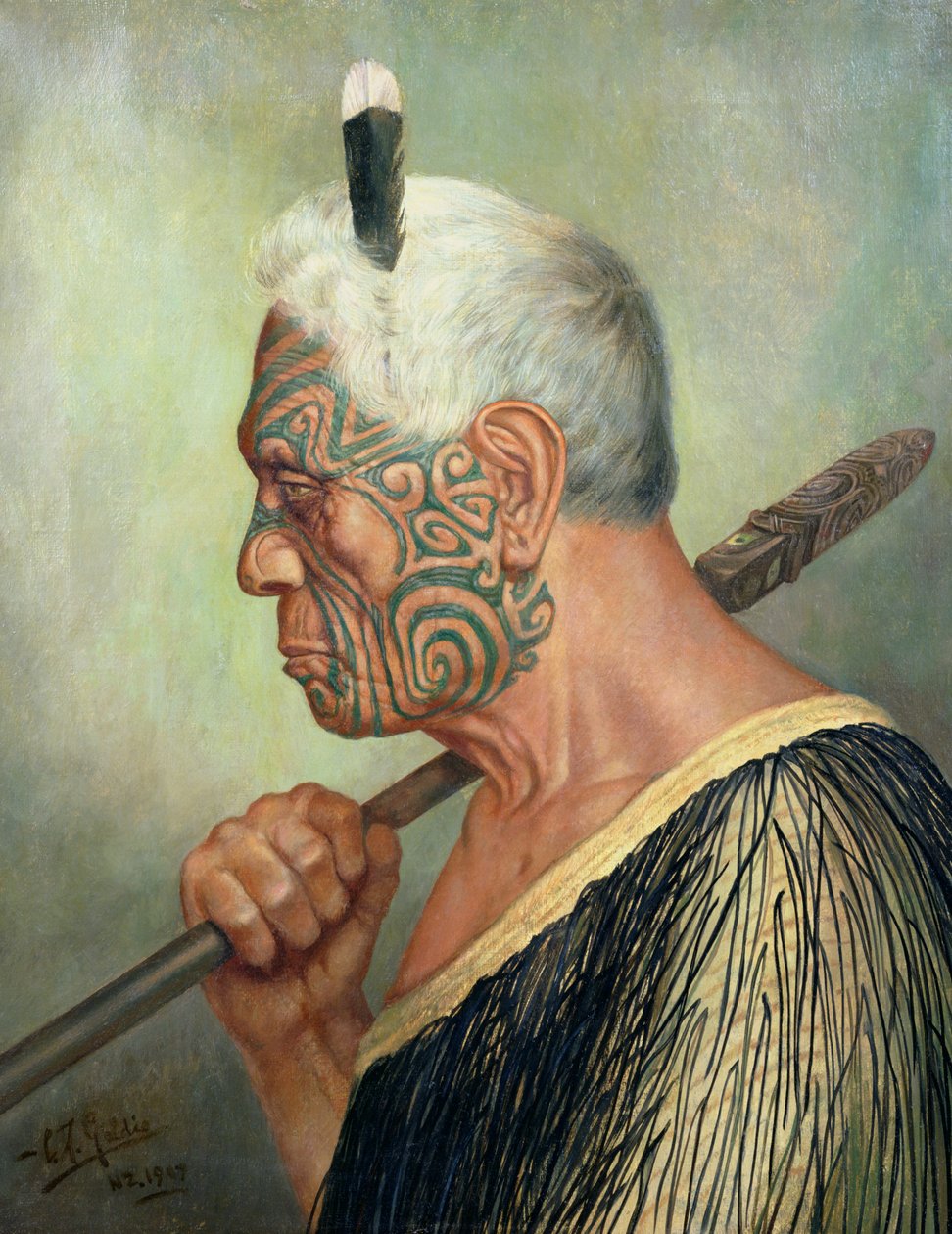 Maori soturi tekijältä Charles Frederick Goldie