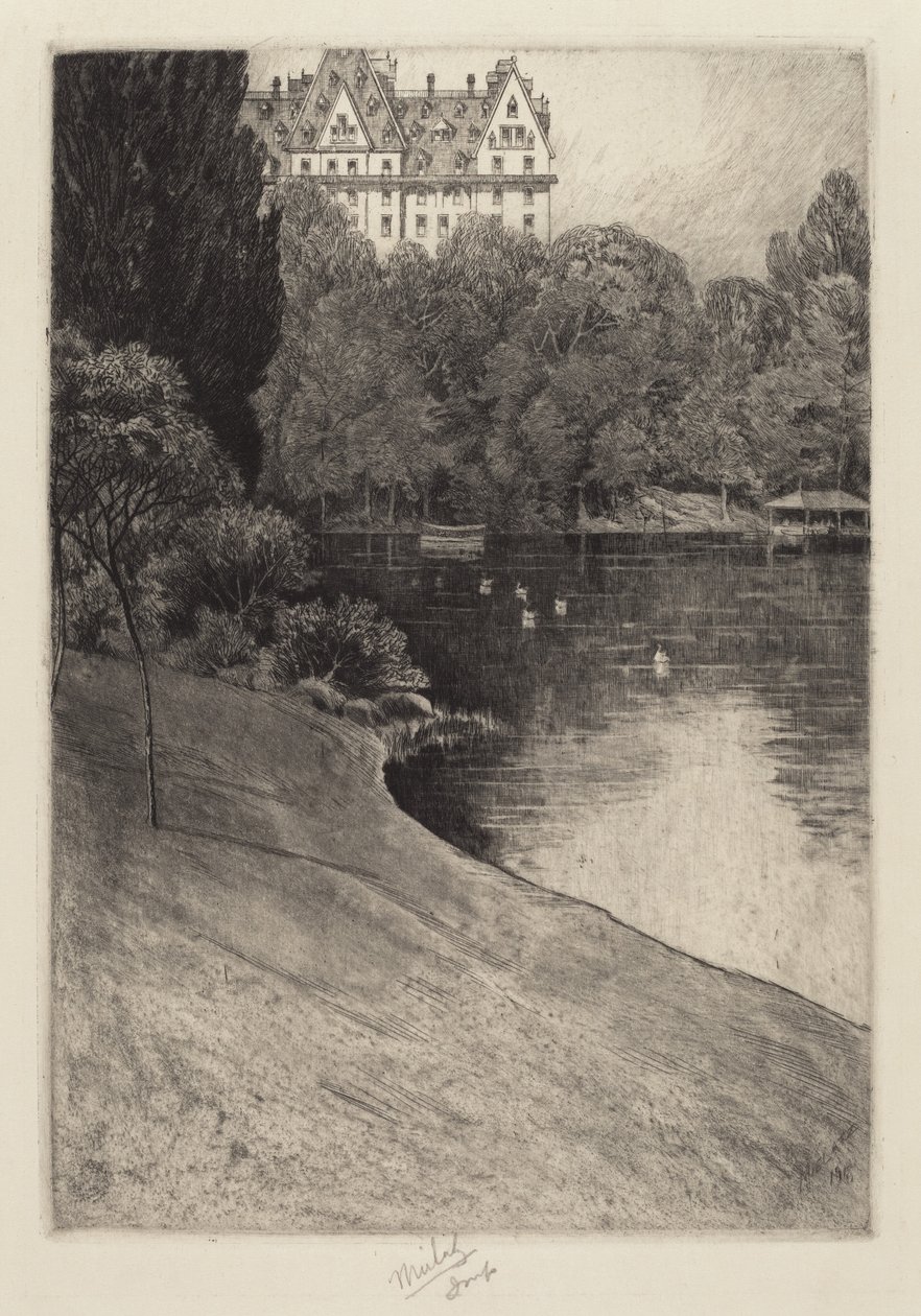 Keskuspuisto, luultavasti vuodelta 1918. tekijältä Charles Frederick William Mielatz