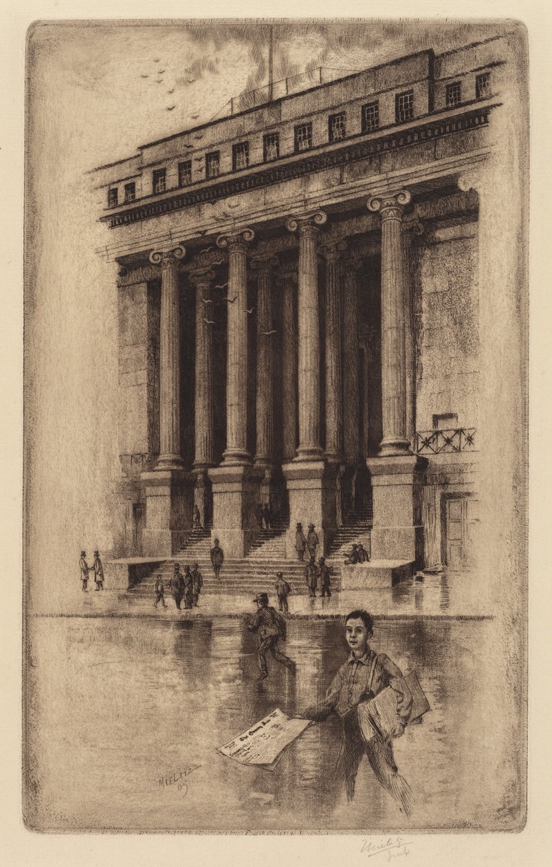 Kuisti, Old Custom House, Wall Street tekijältä Charles Frederick William Mielatz