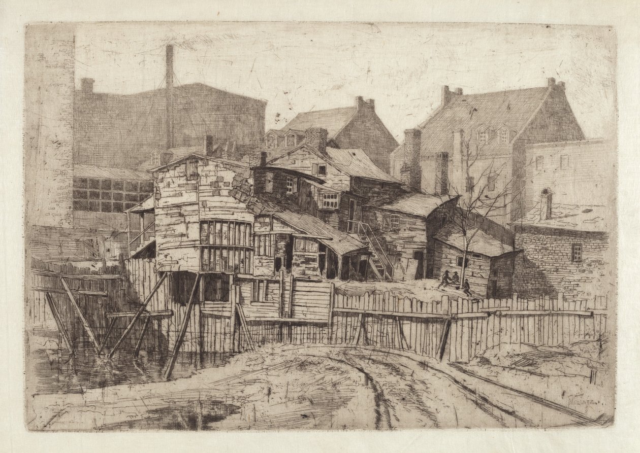 Nimetön puutalo kaupungissa, 1880-luku. tekijältä Charles Frederick William Mielatz